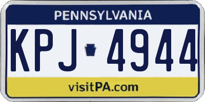 PA license plate KPJ4944