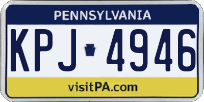 PA license plate KPJ4946