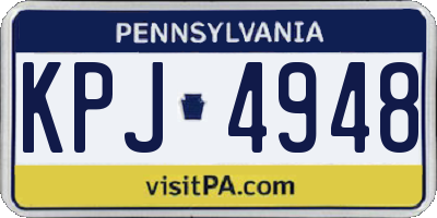 PA license plate KPJ4948