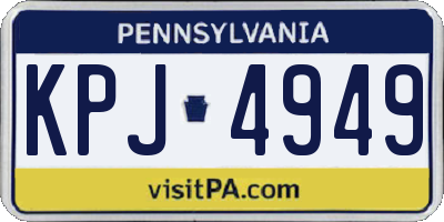 PA license plate KPJ4949