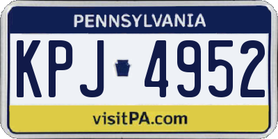 PA license plate KPJ4952