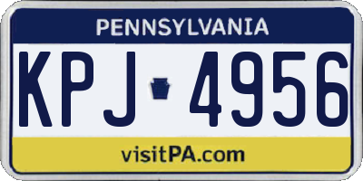 PA license plate KPJ4956