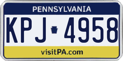 PA license plate KPJ4958