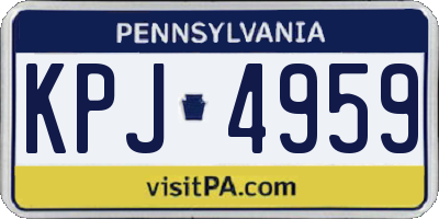 PA license plate KPJ4959