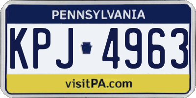 PA license plate KPJ4963