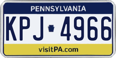 PA license plate KPJ4966