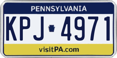 PA license plate KPJ4971