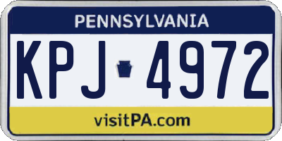 PA license plate KPJ4972