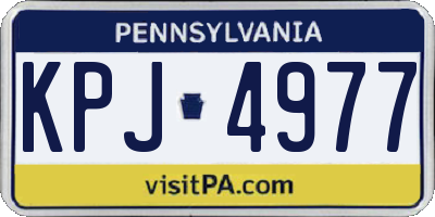 PA license plate KPJ4977