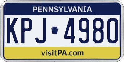 PA license plate KPJ4980