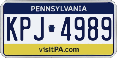 PA license plate KPJ4989