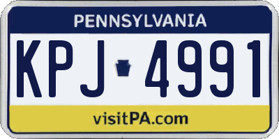 PA license plate KPJ4991