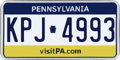 PA license plate KPJ4993
