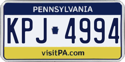 PA license plate KPJ4994