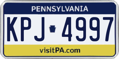 PA license plate KPJ4997