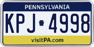 PA license plate KPJ4998