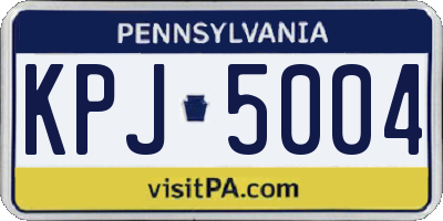 PA license plate KPJ5004