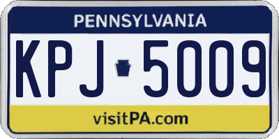 PA license plate KPJ5009