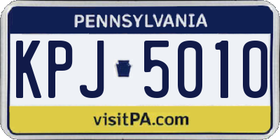 PA license plate KPJ5010