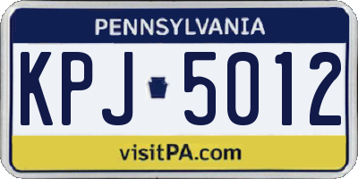 PA license plate KPJ5012