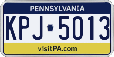 PA license plate KPJ5013