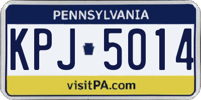 PA license plate KPJ5014