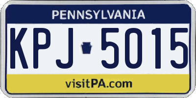 PA license plate KPJ5015