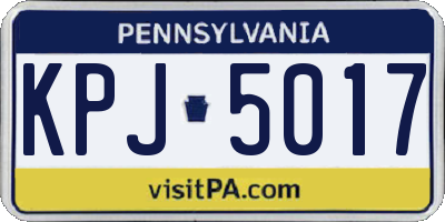 PA license plate KPJ5017