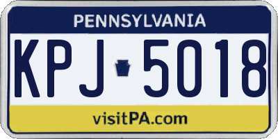 PA license plate KPJ5018