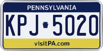 PA license plate KPJ5020