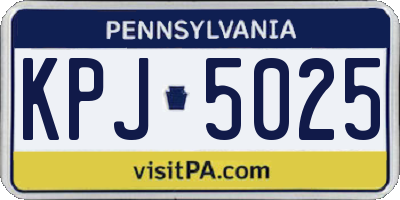 PA license plate KPJ5025