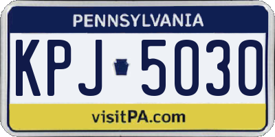 PA license plate KPJ5030