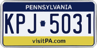 PA license plate KPJ5031