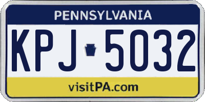 PA license plate KPJ5032