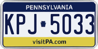 PA license plate KPJ5033