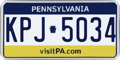 PA license plate KPJ5034