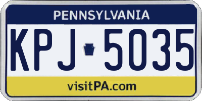 PA license plate KPJ5035
