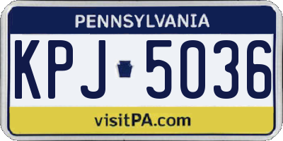 PA license plate KPJ5036