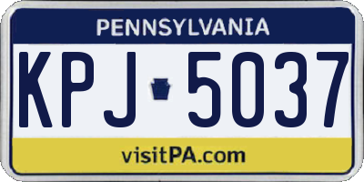 PA license plate KPJ5037