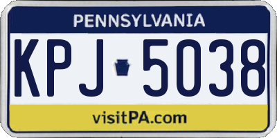 PA license plate KPJ5038