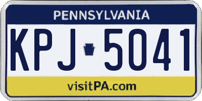 PA license plate KPJ5041