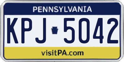 PA license plate KPJ5042