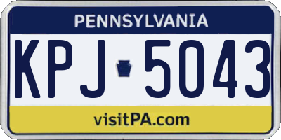 PA license plate KPJ5043