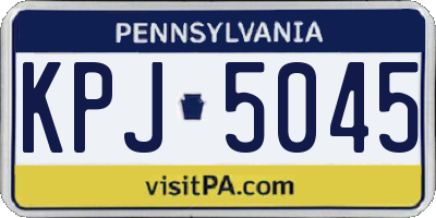 PA license plate KPJ5045