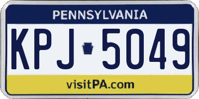PA license plate KPJ5049