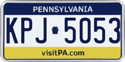 PA license plate KPJ5053