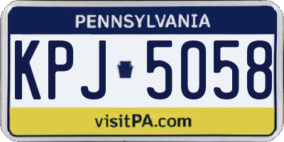 PA license plate KPJ5058