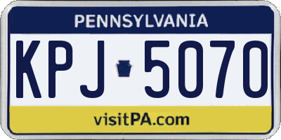 PA license plate KPJ5070