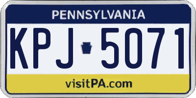 PA license plate KPJ5071