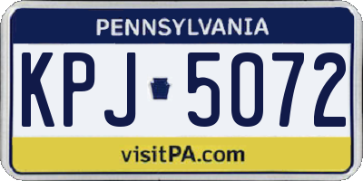 PA license plate KPJ5072